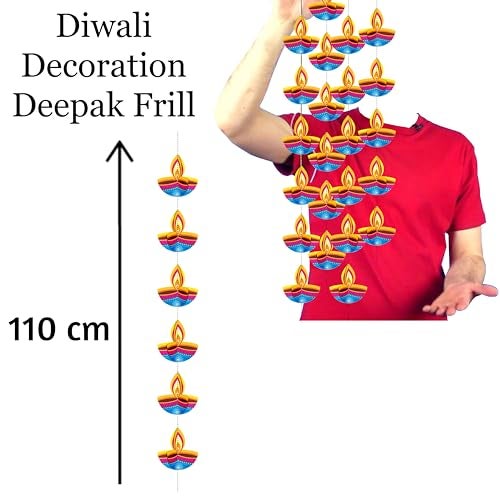TOYXE 3D Deepak Frills Garland Series Pack of 4 | Paper Ladi Hanging Decoration for Diwali, Parties, Festivals, Birthday, Wedding, Home, Office, Shop & Temple Décor Items - Image 3