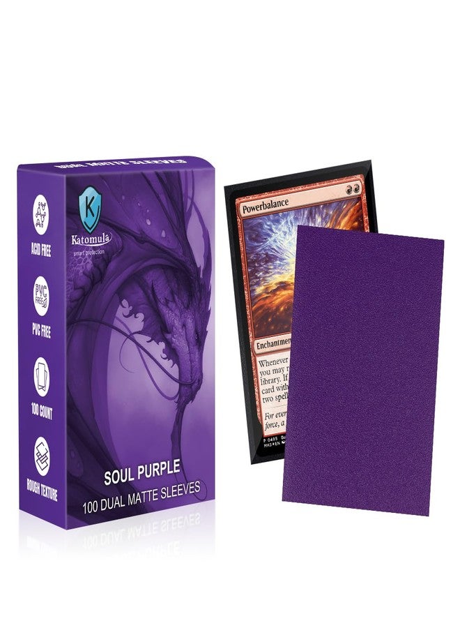Katomula MTG Card Sleeves, Dual Matte Card Sleeves, Standard Card Sleeve for MTG, PKM, Flesh & Blood, Soul Purple - Image 1