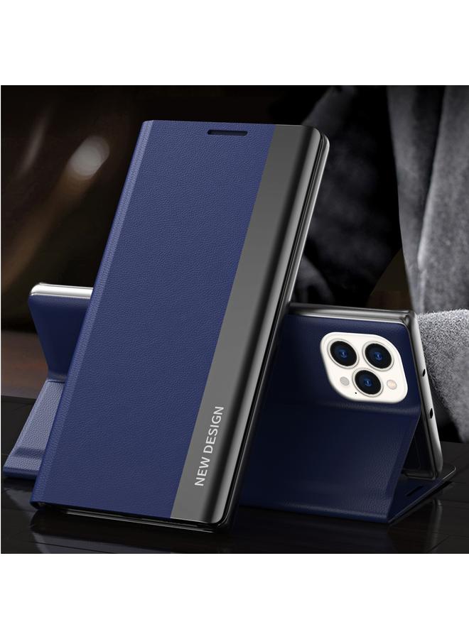 The Bros Case For iPhone 13 Pro Side Electroplated Magnetic Ultra-Thin Horizontal Flip Leather Case with Holder For IPhone 13 Pro 