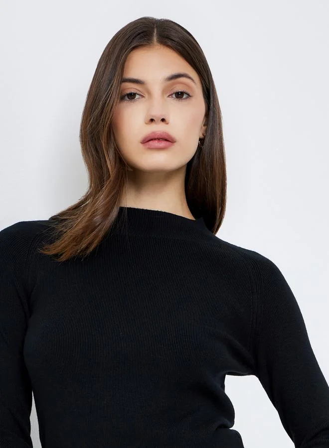Take Two Take Two Elegant Black Solid Knitted Sweater