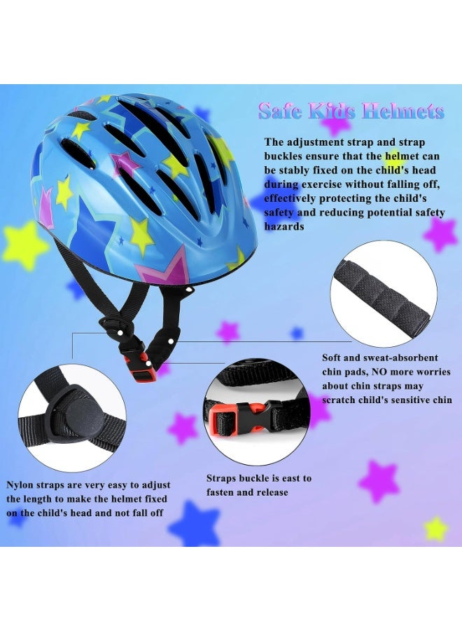 Oasisgalore Kids Helmet Protective Gear Set for Ages 3-8,Adjustable Helmet and Knee Elbow Wrist Pads，Multi-Sport Safety for Cycling, Skating, Scooter（Blue） - Image 4