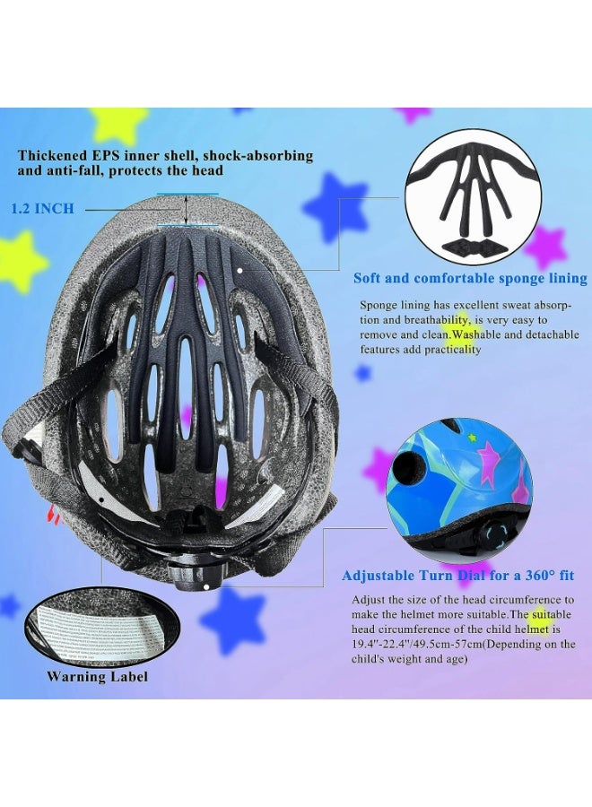 Oasisgalore Kids Helmet Protective Gear Set for Ages 3-8,Adjustable Helmet and Knee Elbow Wrist Pads，Multi-Sport Safety for Cycling, Skating, Scooter（Blue） - Image 5