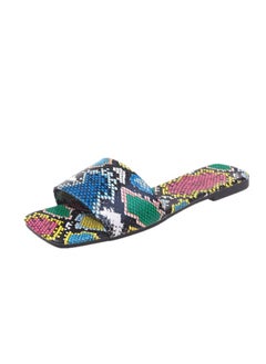 Rup Art Women’s Flat Sandals Snakeskin Slip On Slippers Comfortable Sassy Slide Sandals Daily Use Walking Style Flat Sandals For Ladies  - Image 1