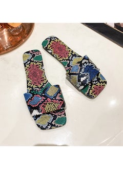 Rup Art Women’s Flat Sandals Snakeskin Slip On Slippers Comfortable Sassy Slide Sandals Daily Use Walking Style Flat Sandals For Ladies  - Image 4