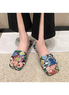 Rup Art Women’s Flat Sandals Snakeskin Slip On Slippers Comfortable Sassy Slide Sandals Daily Use Walking Style Flat Sandals For Ladies  - Image 5