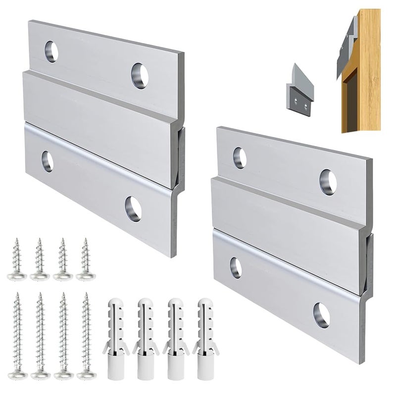 Serplex طقم حاملات الأحذية 2 بوصة 2 زوج 30 رطل ز تعليق إطار الصورة الثقيل حامل الحائط الألومنيوم الأجهزة واجب الخطافات مشابك الجدران اللوحات الكبيرة رأس السرير اللوحة البيضاء، معدني - Image 1