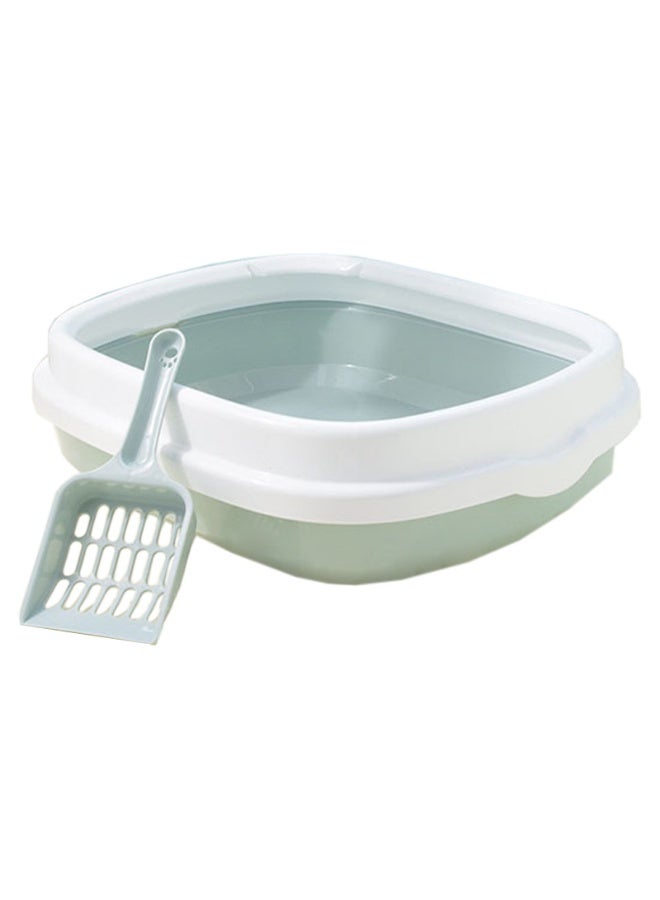 Kitty Litter Box, Open Cat Litter Boxes - Anti-Splashing Cats Litters Pan Kitten Toilet with Litter Sifting Scoop - Kittens Litter for Boxes Easy to Clean No Odor - Image 1