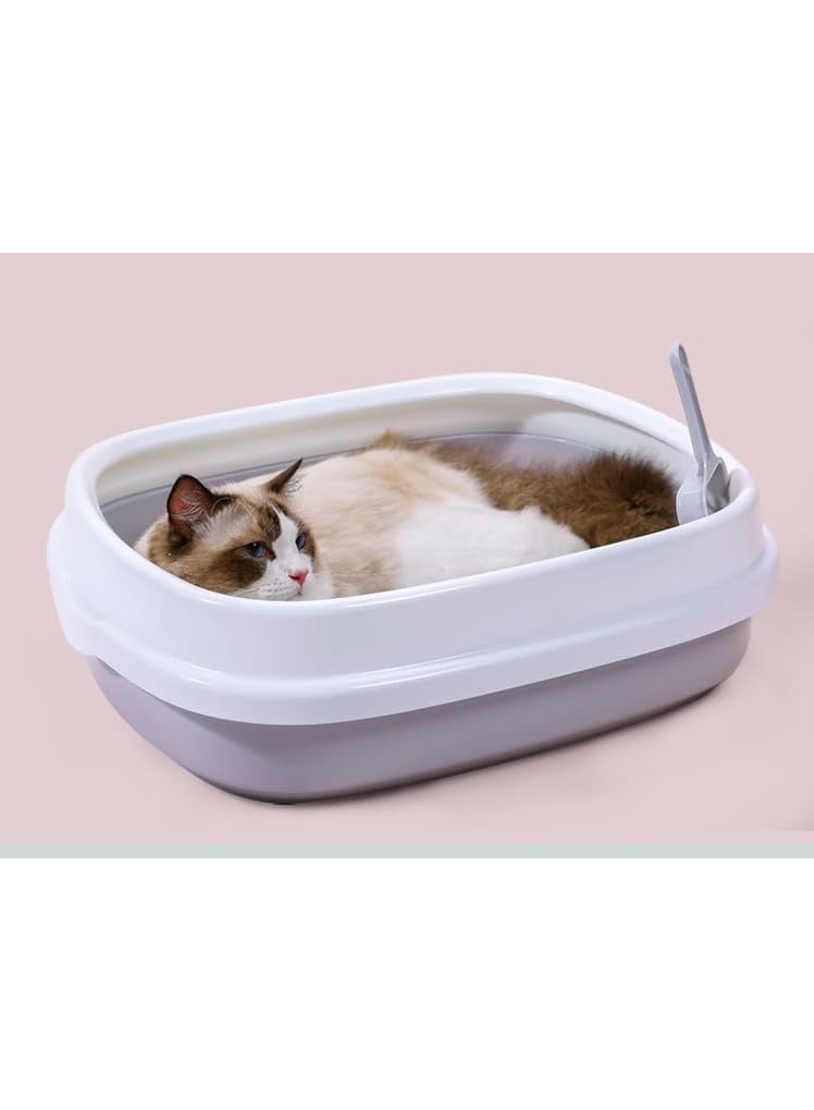 Kitty Litter Box, Open Cat Litter Boxes - Anti-Splashing Cats Litters Pan Kitten Toilet with Litter Sifting Scoop - Kittens Litter for Boxes Easy to Clean No Odor - Image 3