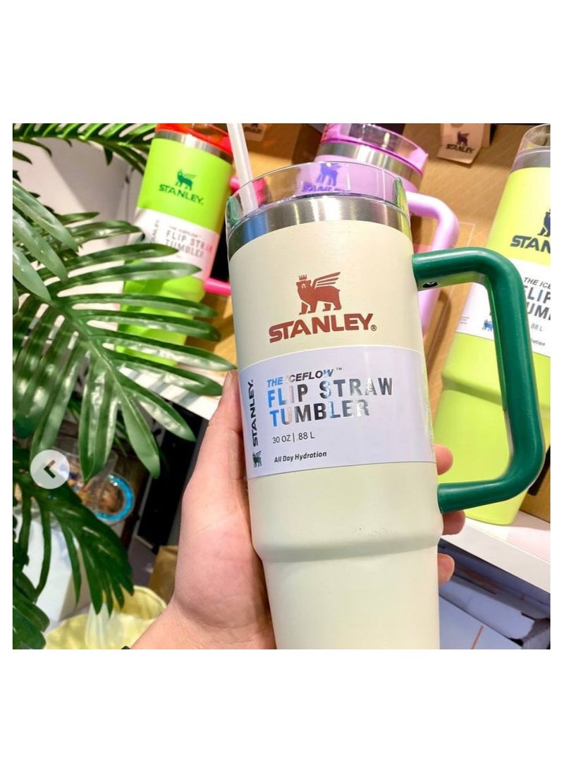 Stanley - Quencher H2.0 Flow State Vacuum Insulated Stainless Steel Tumbler 1.18L with Lid and Straw Cream. - Image 1