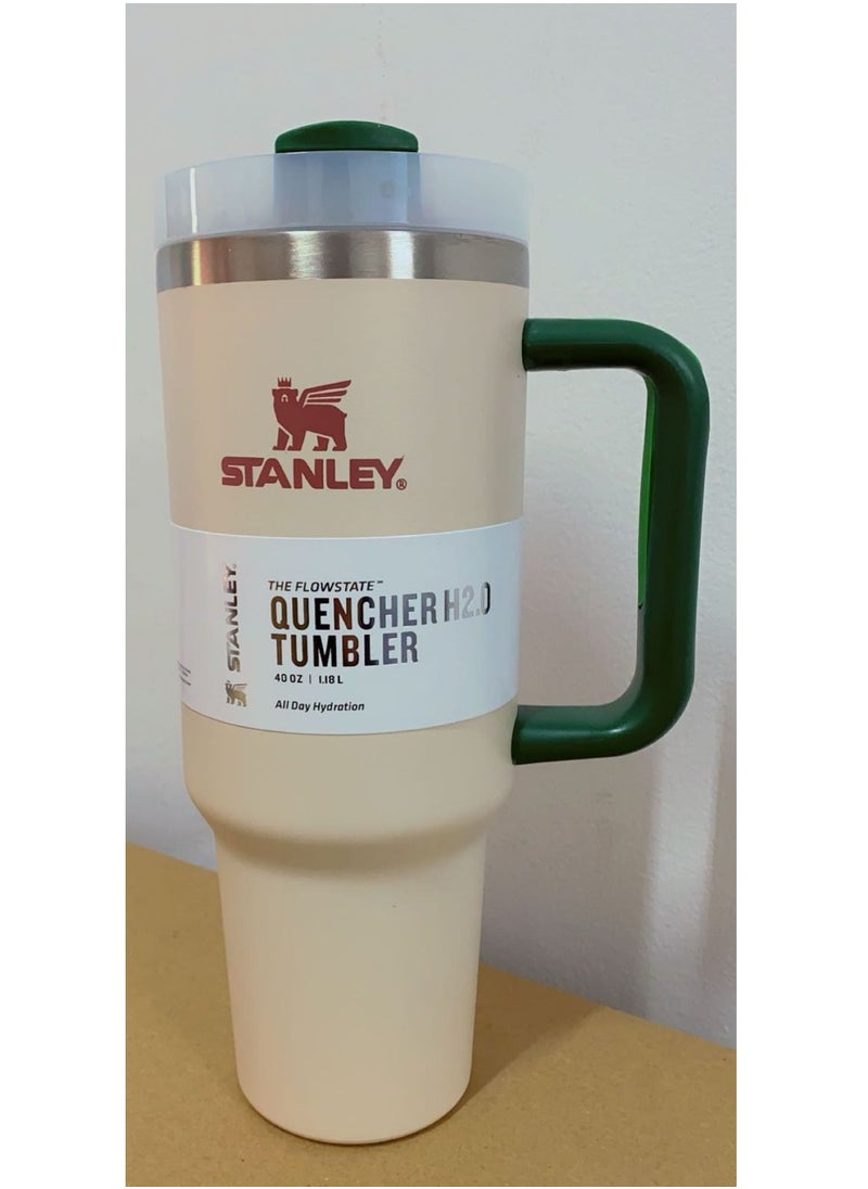 Stanley - Quencher H2.0 Flow State Vacuum Insulated Stainless Steel Tumbler 1.18L with Lid and Straw Cream. - Image 1