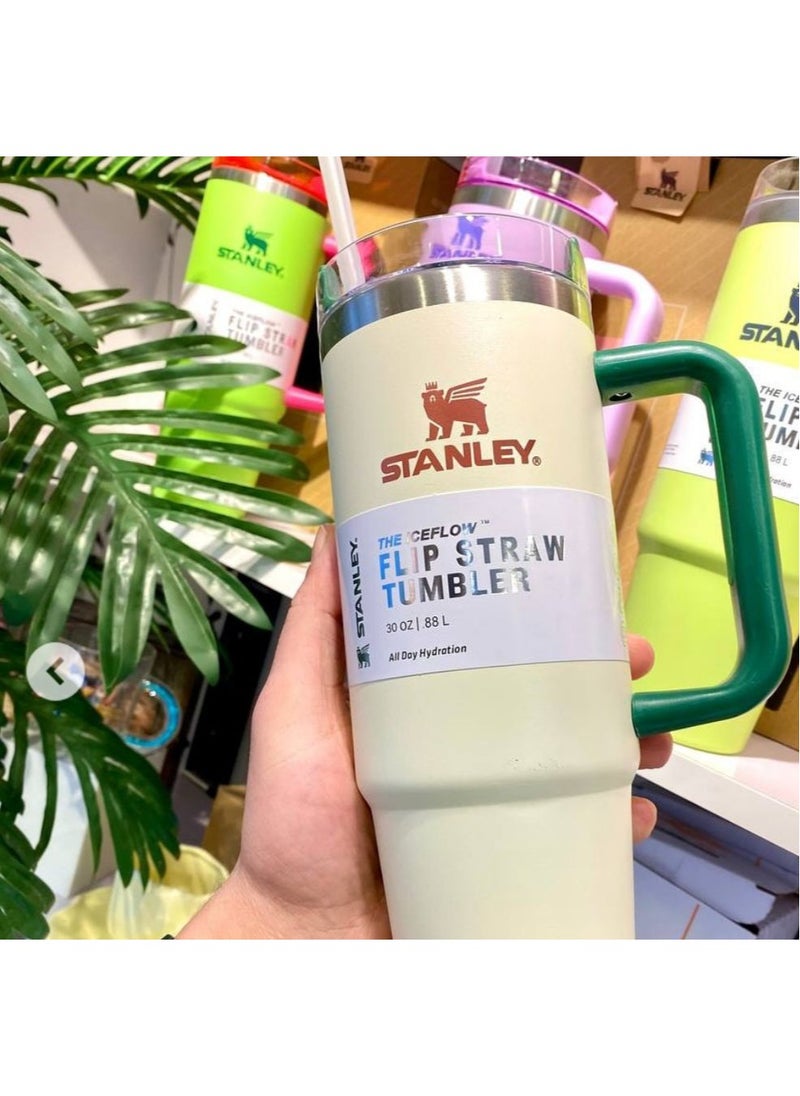 Stanley - Quencher H2.0 Flow State Vacuum Insulated Stainless Steel Tumbler 1.18L with Lid and Straw Cream. - Image 1