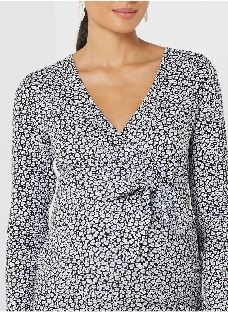 Mamalicious - Surplice Neck Tie Detail Top - Image 1