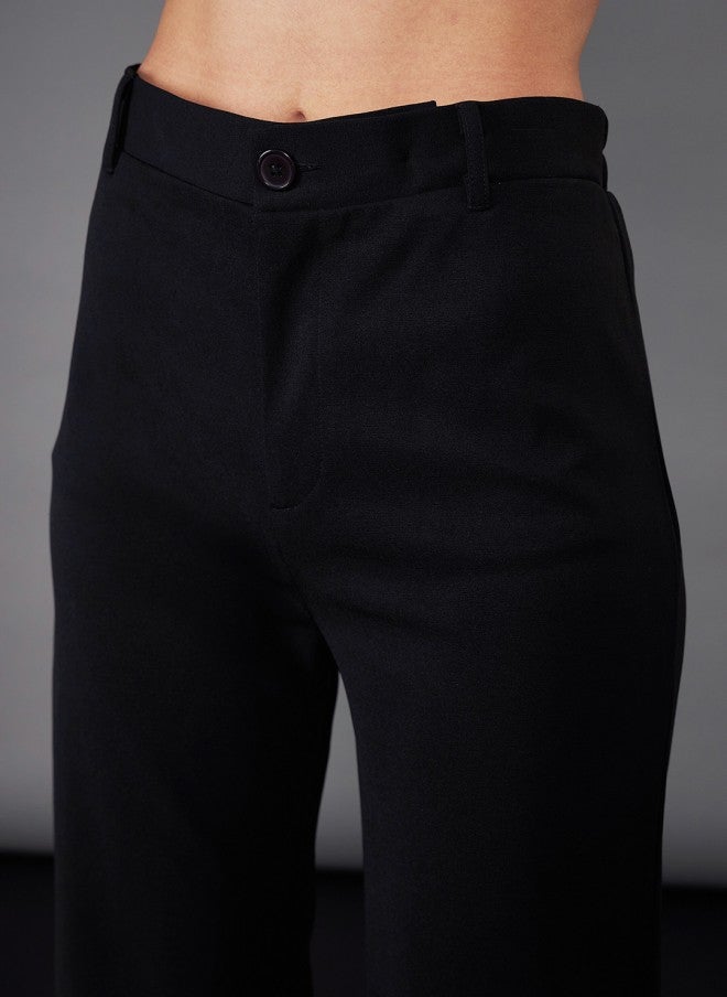 ساسافراس طقم نسائي أسود بياقة قلب وأكمام منفوشة مع بنطلون - Image 3