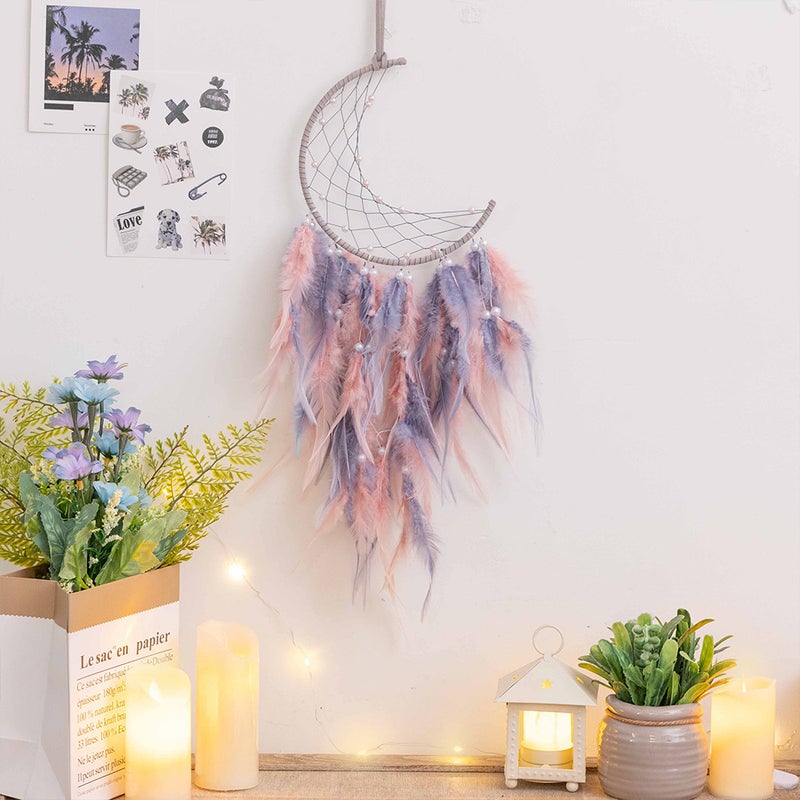 Dreamers Handmade Girl'S Heart Dream Catcher Creative Home Ornaments Indian Dream Catcher Ornaments Pendant Wind Chimes - Image 1