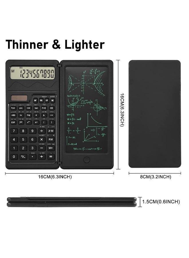 Scientific Calculator with Notepad 10 Digit Large Display Office Desk Calcultors Support Solar Professional Foldable Calculator for Students School and College - Image 2