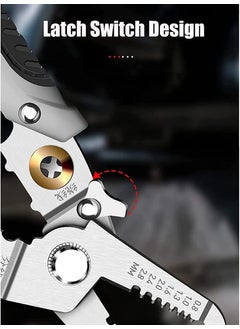 KELUMIE KELUMIE 6in1 Wire Stripper and Cutter Tool for Electricians Multifunctional Wire Stripping Cutting Crimping and Winding Pliers Precision Stainless Steel Electrician Hand Tool  - Image 4