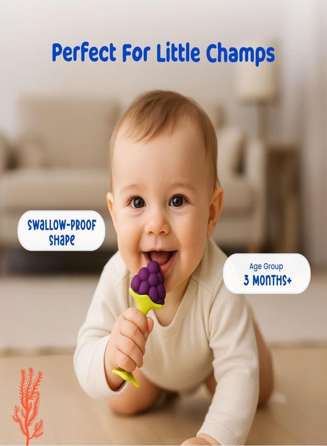 BUMTUM Soft Silicone Baby Teether| Teether for 6 to 12 Months Baby |Bpa Free Teething Toys for Babies, Infants & Toddlers| Animal Shape 2Pcs - Image 3