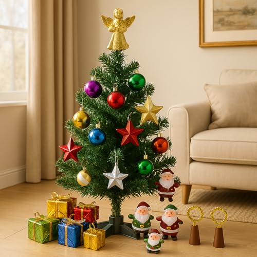 BB BACKBENCHERS Christmas Tree 2 Feet with 32 Decoration Ornaments Hanging Props for Table Office Artificial Xmas Tree Decor - Christmas Decorations Items for Home (CT-2FT-33) - Image 5