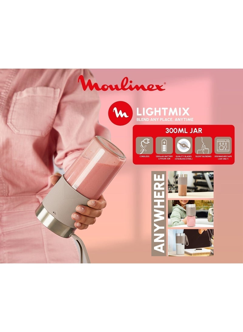 مولينكس Moulinex Lightmix, Portable Blender, 300ml, Argile Color - LM1C0AF0 50 W LM1C0AF0 beige - Image 3