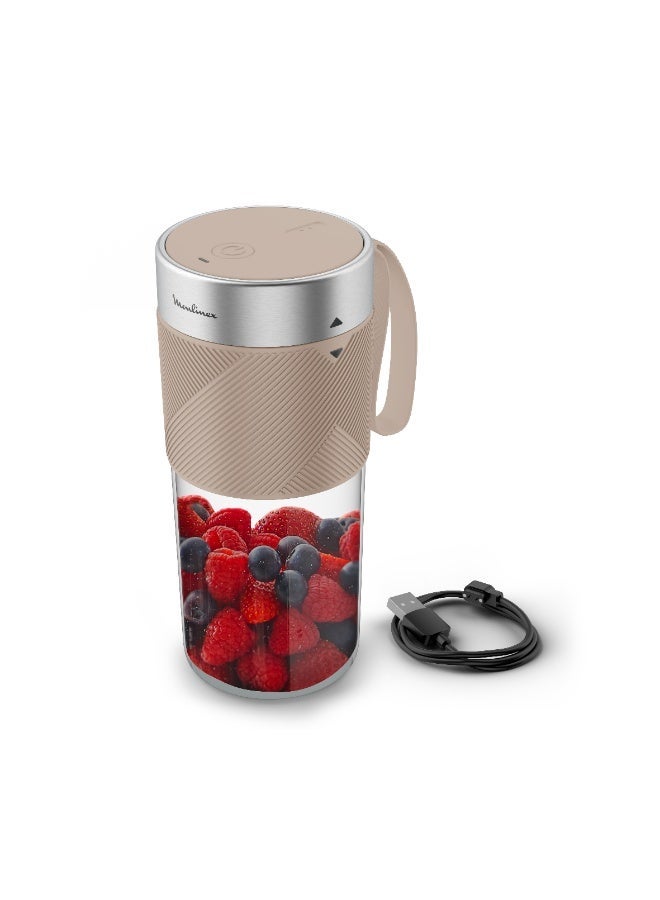 مولينكس Moulinex Lightmix, Portable Blender, 300ml, Argile Color - LM1C0AF0 50 W LM1C0AF0 beige - Image 1