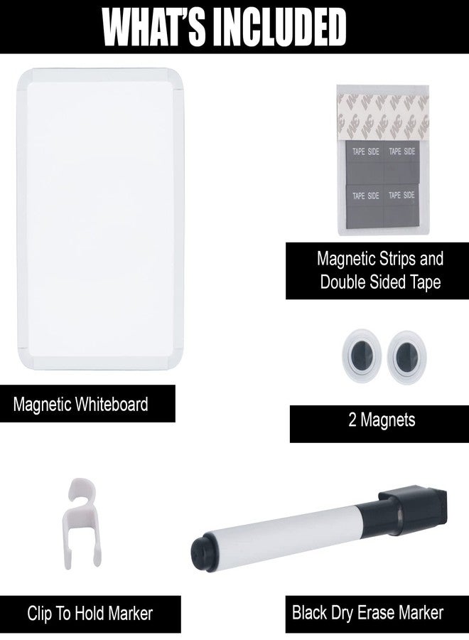 CEREM Magnetic Dry Erase Board for School Locker, 8.5" x 11", White-Framed with Marker and 2 Magnets - Small Whiteboard for School, Home, Office, Travel - Image 2