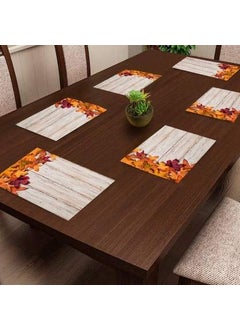 Dakshya Industries Dakshya Industries PVC Printed Dining Table Placemats Set of 6 Multicolour DIBLMAT32  - Image 1