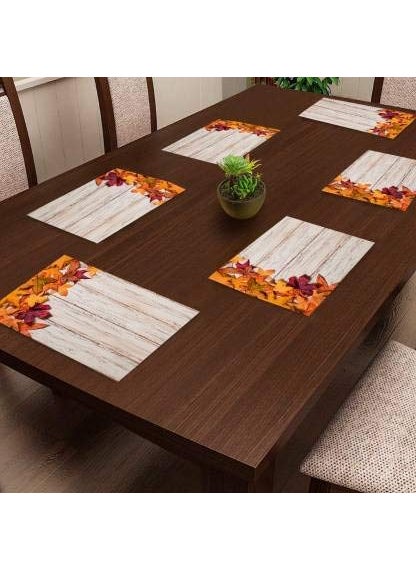 Dakshya Industries PVC Printed Dining Table Placemats Set of 6 Multicolour DIBLMAT32