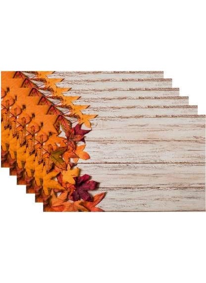 Dakshya Industries - Dakshya Industries PVC Printed Dining Table Placemats Set of 6 Multicolour DIBLMAT32 - Image 1