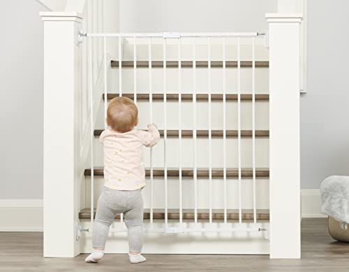 Regalo 2-in-1 Extra Tall Easy Swing Stairway and Hallway Walk Through Baby Gate, White - Image 2
