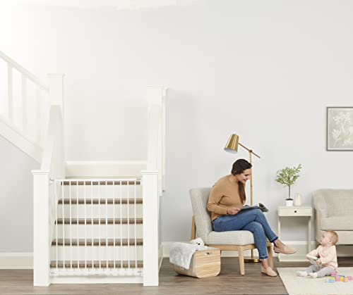 Regalo 2-in-1 Extra Tall Easy Swing Stairway and Hallway Walk Through Baby Gate, White - Image 4