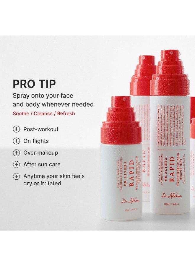 Dr.Althea Rapid Hypochlorous Acid Rescue Mist |150ppm HOCI, Daily Vegan Face Cooling Spray for Calm Sensitive & Acne-Prone Skin |100ml - Image 5