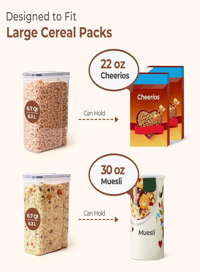 ComSaf 6L Cereal Containers Storage 2-Pack - Airtight Food Storage Containers with Lids - Large Kitchen Pantry Organizer for Cereal, Flour, Rice - Image 2