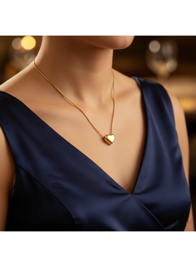 فلافي سلسلة حريمي بدلاية قلب منفوخ مصقول – تصميم أنيق - Image 1