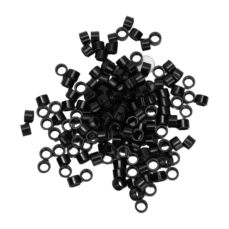 1000 Pcs Aluminum Micro Links Rings 45mm Lined Beads Hair Extension Tool Black