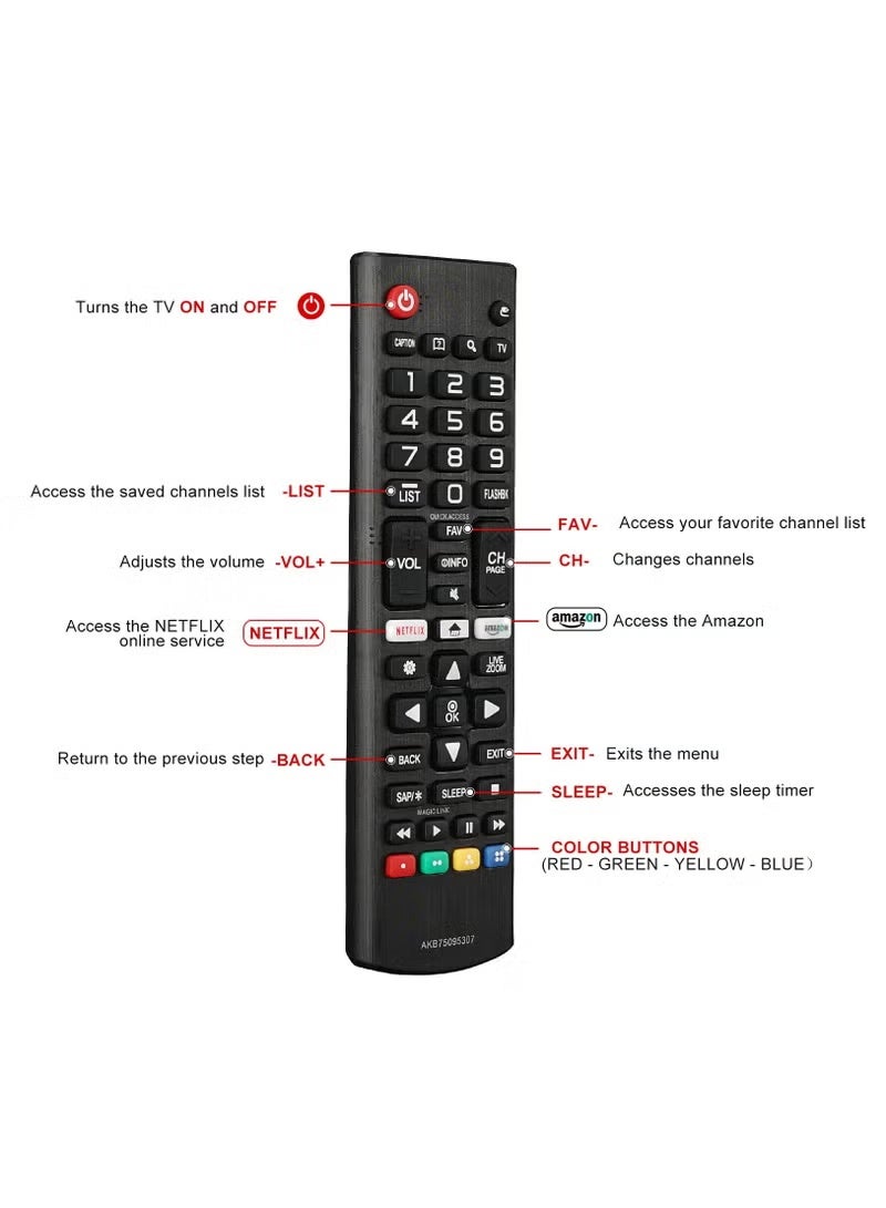 Universal Remote Control Compatible with LG TVs – Replacement Controller for LCD, LED, Smart TV Models 55LJ5500, 32LJ550B, 43UJ6300, 43LG5500, 55UJ6050 & More - Image 4