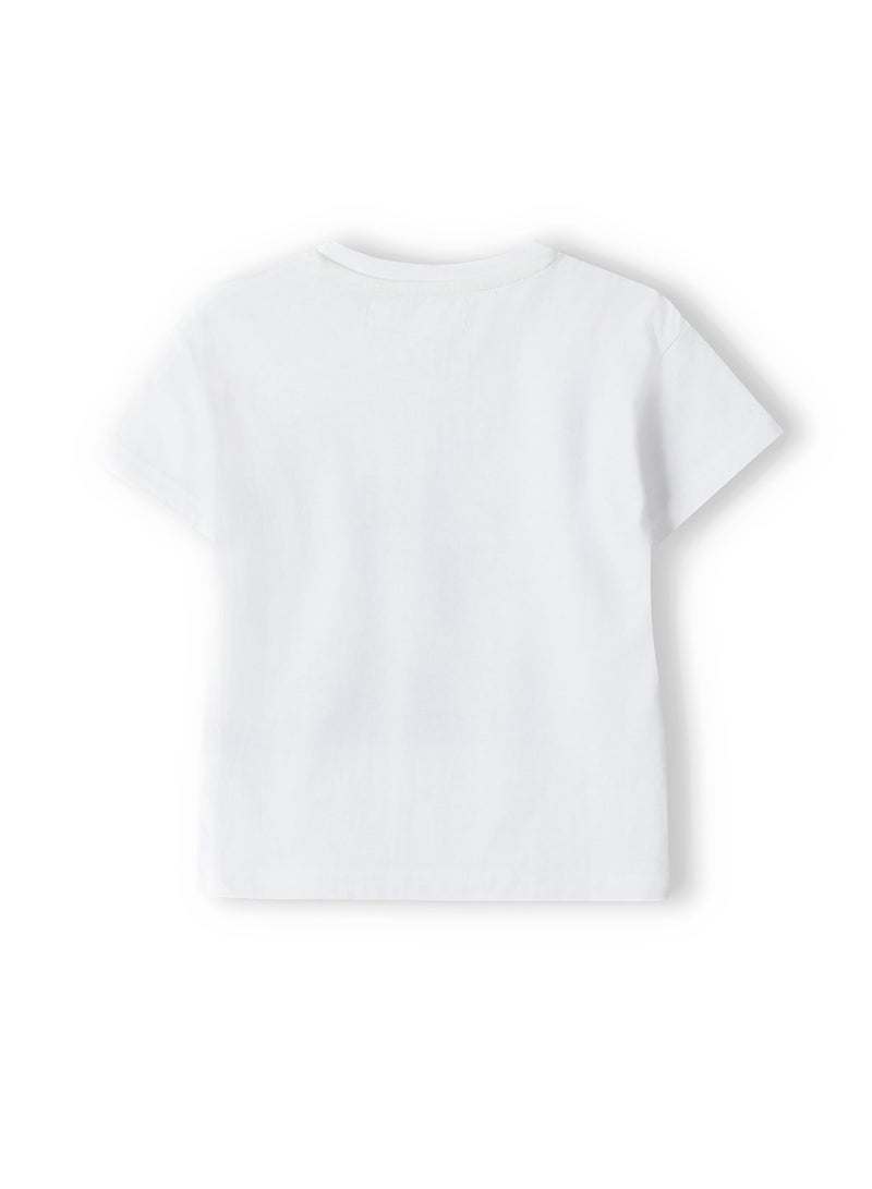 MINOTI Girls Short Sleeve T-Shirt with Glitter Detail  - Image 2