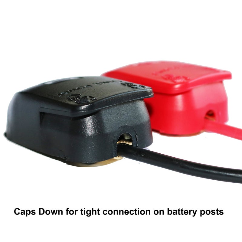 Red and black pure copper car battery clip quick pull connector battery head terminal battery wiring post Copper plated type 1 pair - Image 2
