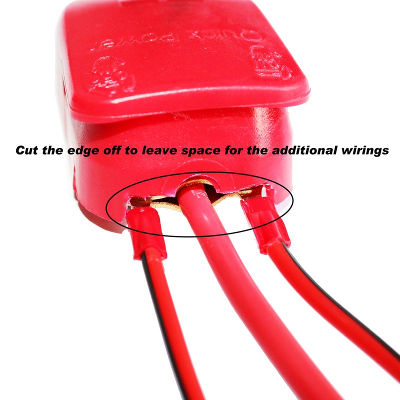 Red and black pure copper car battery clip quick pull connector battery head terminal battery wiring post Copper plated type 1 pair - Image 4