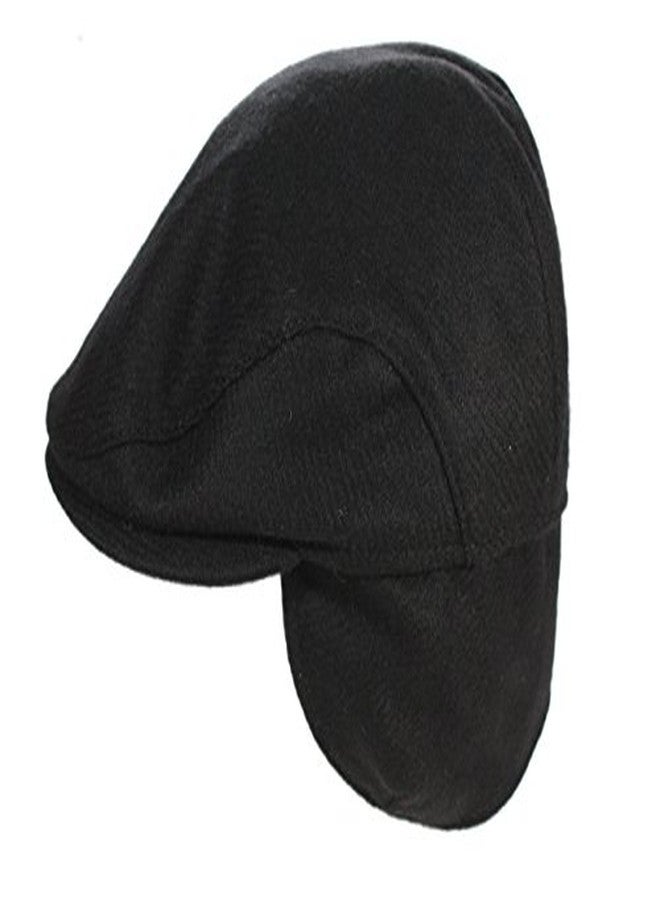Biddy Murphy Men's Irish Newsboy 100% Wool Flat Cap, Warm Tuck-Away Ear Flaps, Black, Medium - Image 4