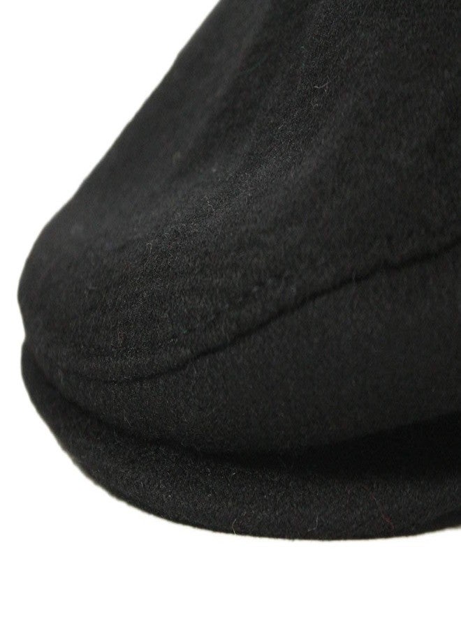 Biddy Murphy Men's Irish Newsboy 100% Wool Flat Cap, Warm Tuck-Away Ear Flaps, Black, Medium - Image 5