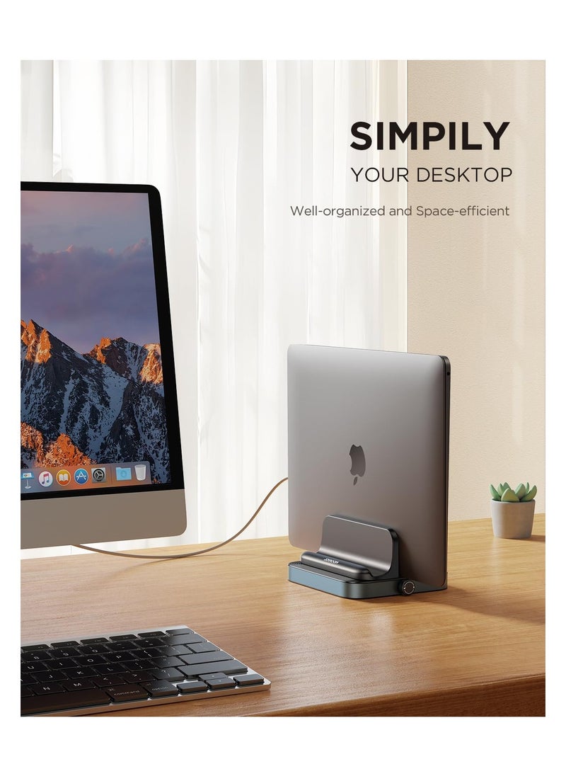 JOYROOM JOYROOM Vertical Laptop Stand,[User Friendly & Space Saving] Aluminum Laptop Holder Desktop Stand with Adjustable Knobs for All MacBook/Surface/Samsung/HP/Dell/Chrome Book/Gaming Laptops  - Image 4