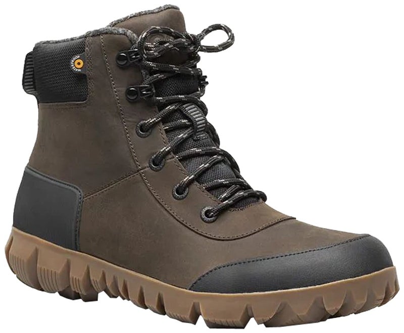 Bogs Mens Arcata Urban Leather Mid Boot, Chocolate, Size 7
