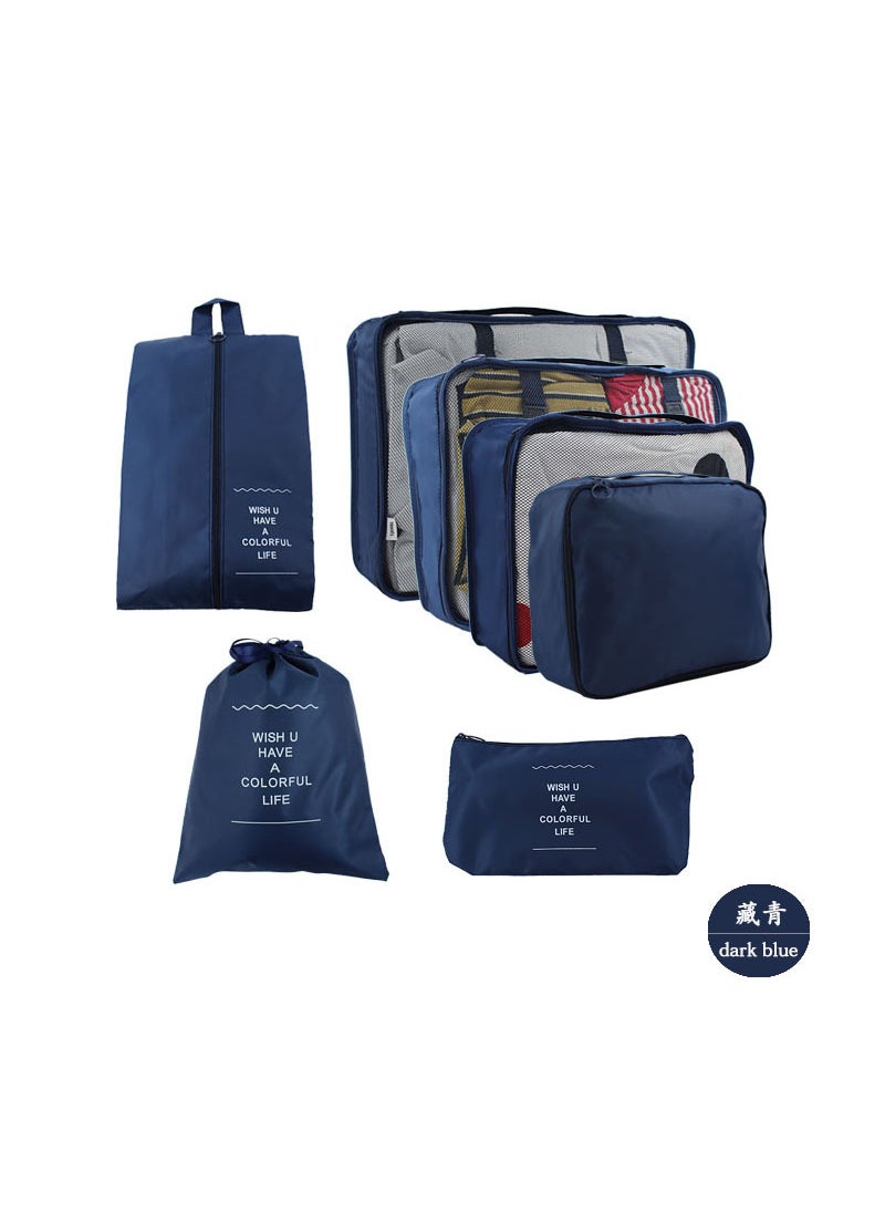 Generic Moving Storage Bag Waterproof Cotton Quilt Basket Lid Clothes Miscellaneous Items Portable Modern Simple Style Seal Shoes navy blue 