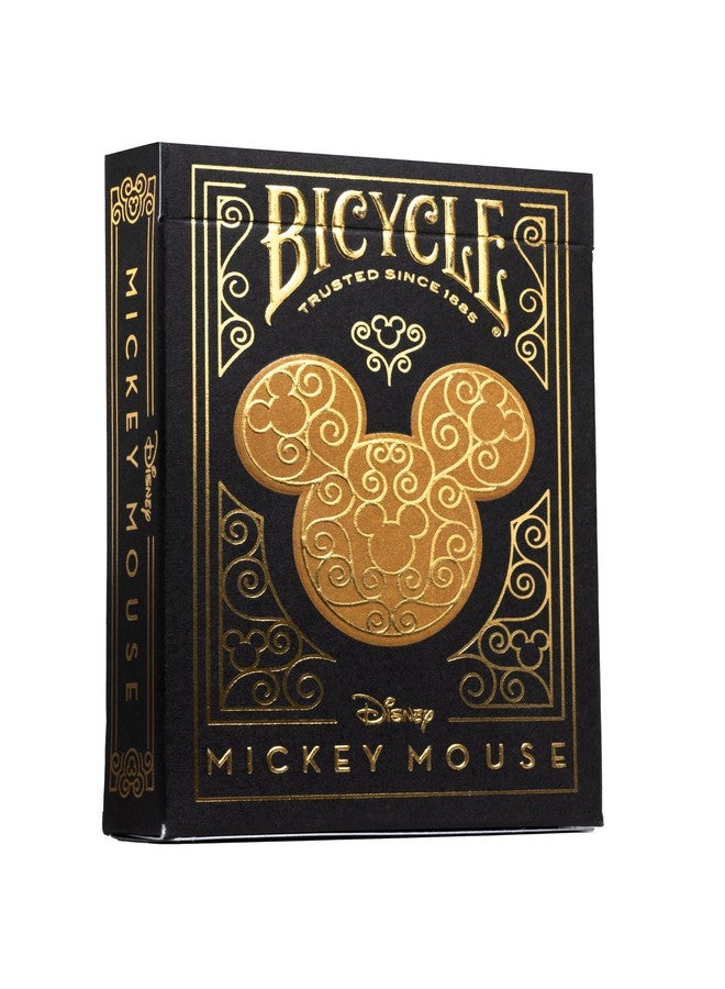 Bicycle Disney Mickey Mouse Inspired Black and Gold Playing Cards - Image 1