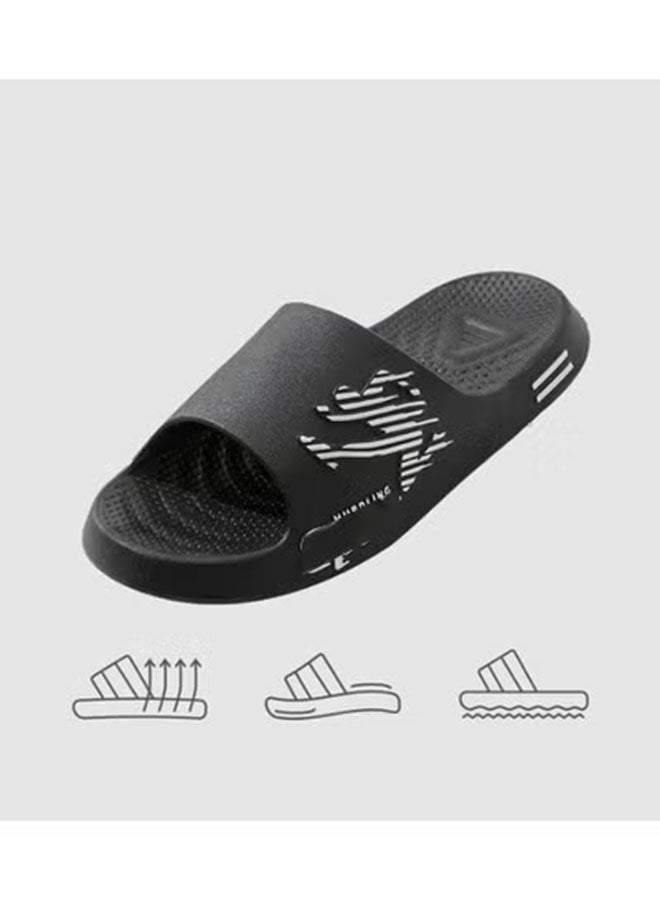 Non Slip Slippers in Summer, Thick Soled, Fashionable External Sandals, High Elastic Soft Bathroom Slippers, Black - Image 3