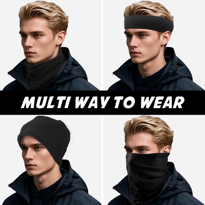 Leaflai 2 Pack Multifunctional Breathable Neck Gaiter, Unisex Face Covering Scarf, Windproof Neck Scarf for Men & Women, Christmas gift - Image 3