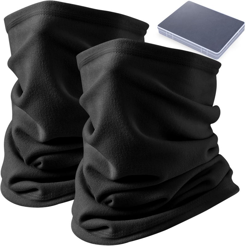 Leaflai 2 Pack Multifunctional Breathable Neck Gaiter, Unisex Face Covering Scarf, Windproof Neck Scarf for Men & Women, Christmas gift - Image 1