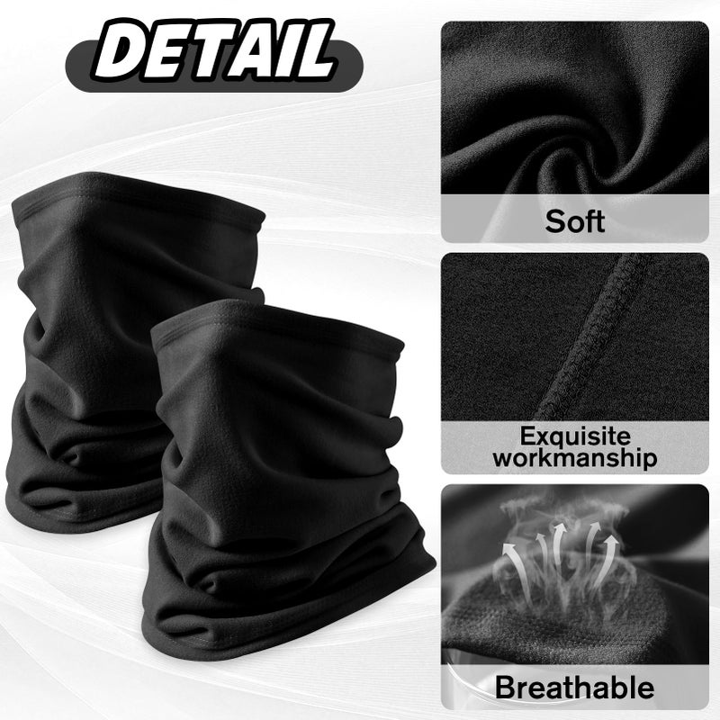Leaflai 2 Pack Multifunctional Breathable Neck Gaiter, Unisex Face Covering Scarf, Windproof Neck Scarf for Men & Women, Christmas gift - Image 4