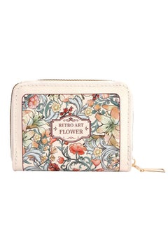 Generic Retro Floral Credit Card Holder Zipper Wallet Card Organizer Cardholder Wallet Bank Card ID Holder for Women Girl  - Image 1