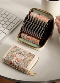 Generic Retro Floral Credit Card Holder Zipper Wallet Card Organizer Cardholder Wallet Bank Card ID Holder for Women Girl  - Image 2